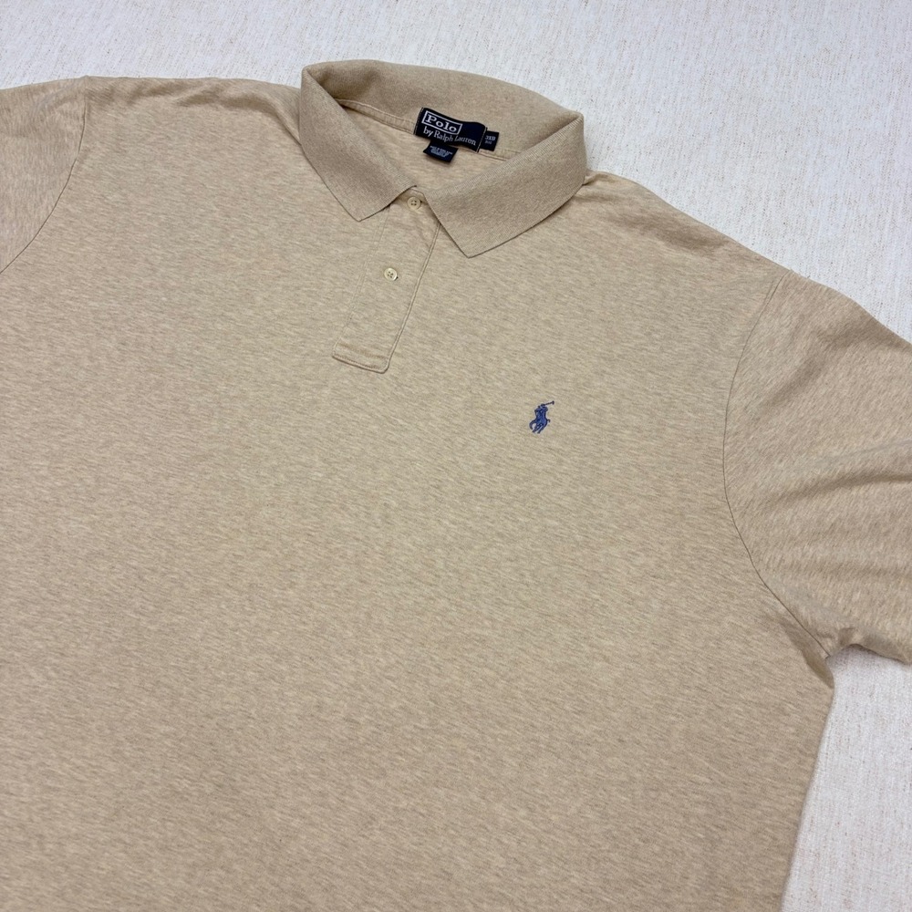 VTG 90s Polo Ralph Lauren Men 3XB Big Beige Tan Made In Hong Kong Super Soft